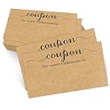 200 Pack Blank Coupon Cards Kraft, 3.5