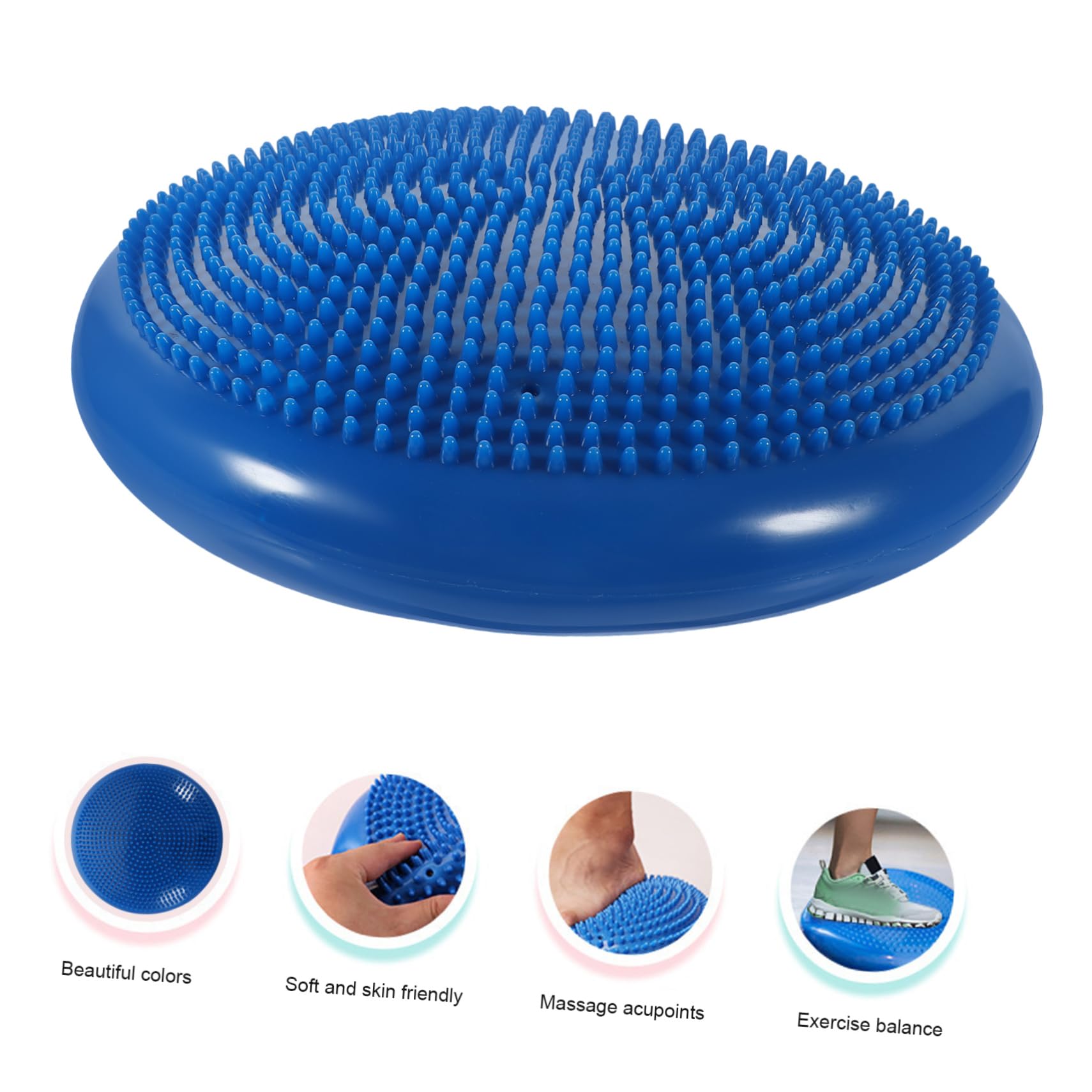 ibasenice Cojín Inflable De Equilibrio Disco Extra Grueso Cojín De Estabilidad Fortalece Torso Dolor De Espalda