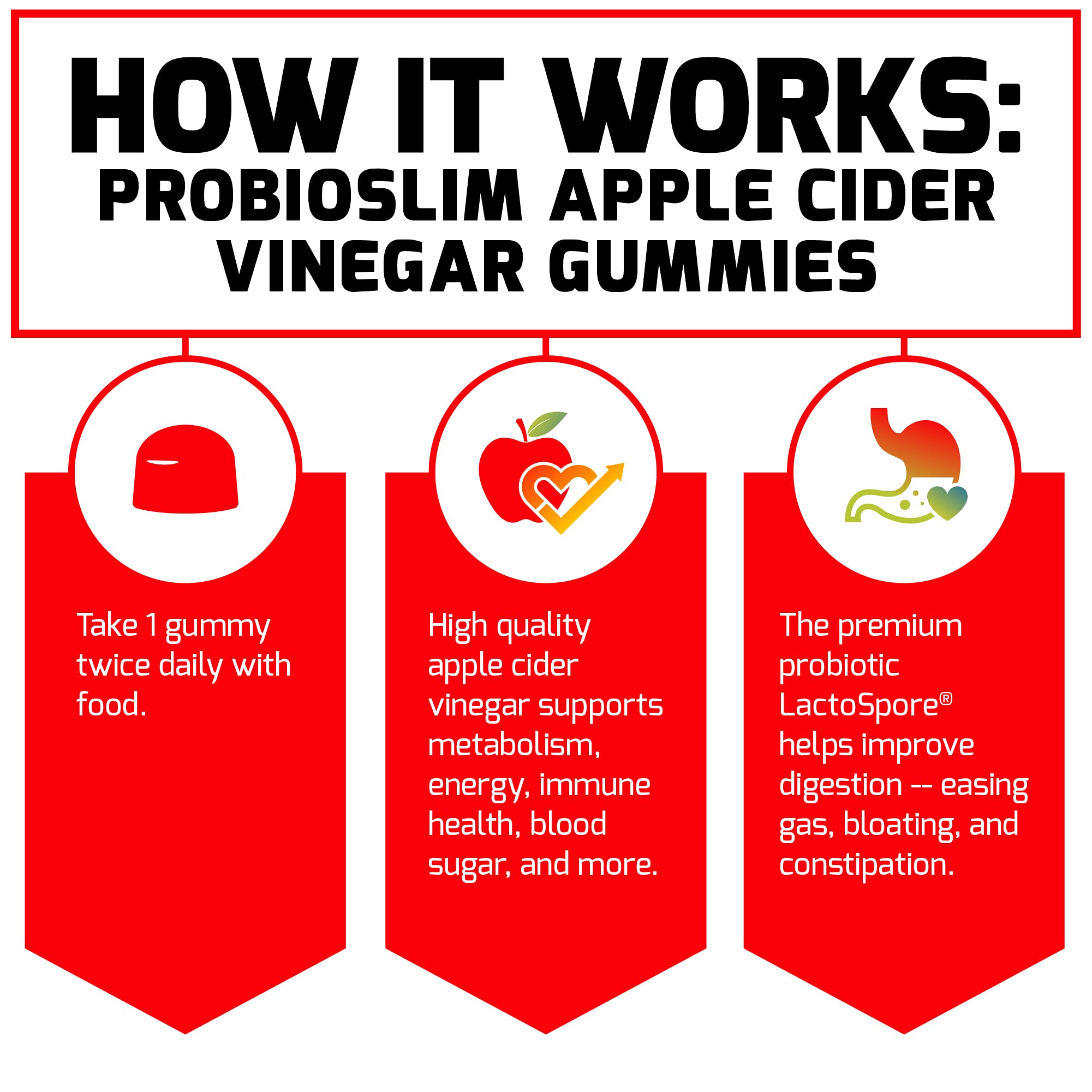 ProbioSlim Apple Cider Vinegar Gummies with Organic Apple Cider Vinegar
