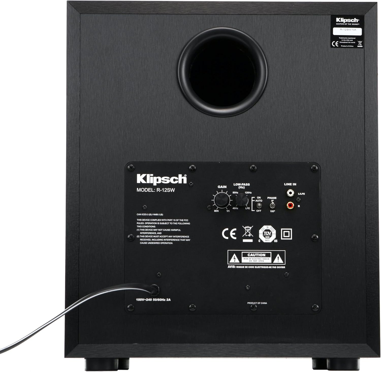 Klipsch R-12SW Powerful Deep Bass Front Firing 12" Copper-Spun Driver 400W Digital Power Subwoofer 14" X 18.5" X 16" - Image 10
