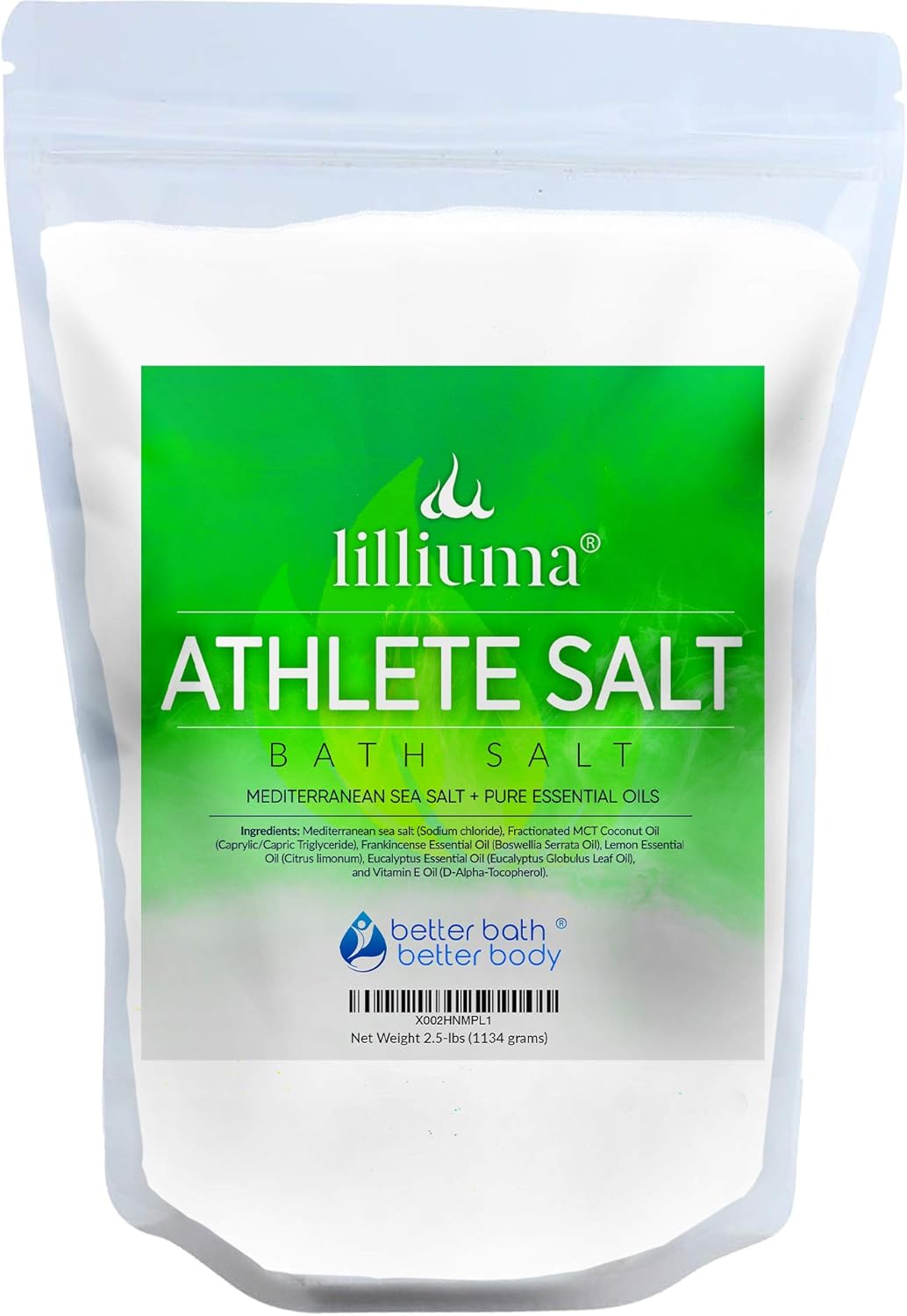 Athlete Bath Salt 40 Ounces Mediterranean Sea Salt with