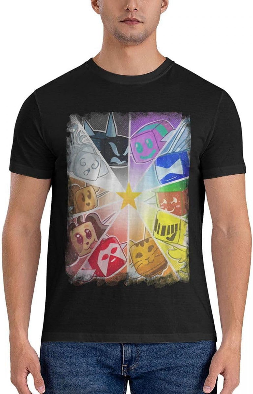 deranBee Swarm Simulator T-Shirt T-Shirts for Men Cotton Graphic t-Shirts for Men