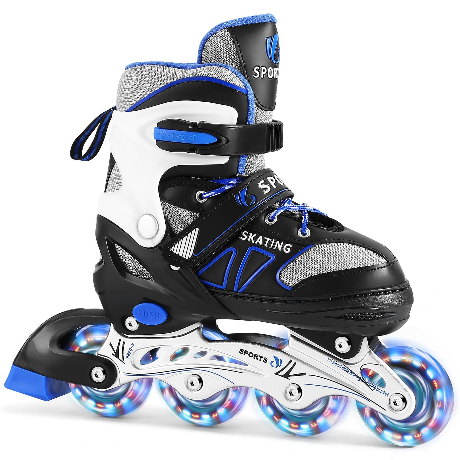 Pattini in linea per bambini regolabili, pattini a rotelle bambina per ragazze con ruote illuminate, pattini per ragazzi per sport indoor