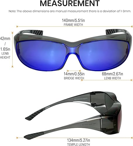 Miniatura 5 de Calabria 6000 gafas de seguridad de ajuste grande para hombres y mujeres, gafas de ajuste para hombres y mujeres, envolventes, tintadas, antivaho y