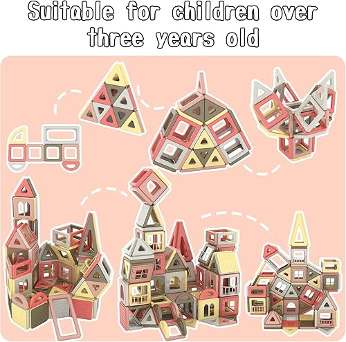 Miniatura 7 de ASOK Bloques magnéticos de 149 piezas de azulejos de construcción educativos, juego STEM para niños y niñas de 3, 4, 5, 6, 7 años