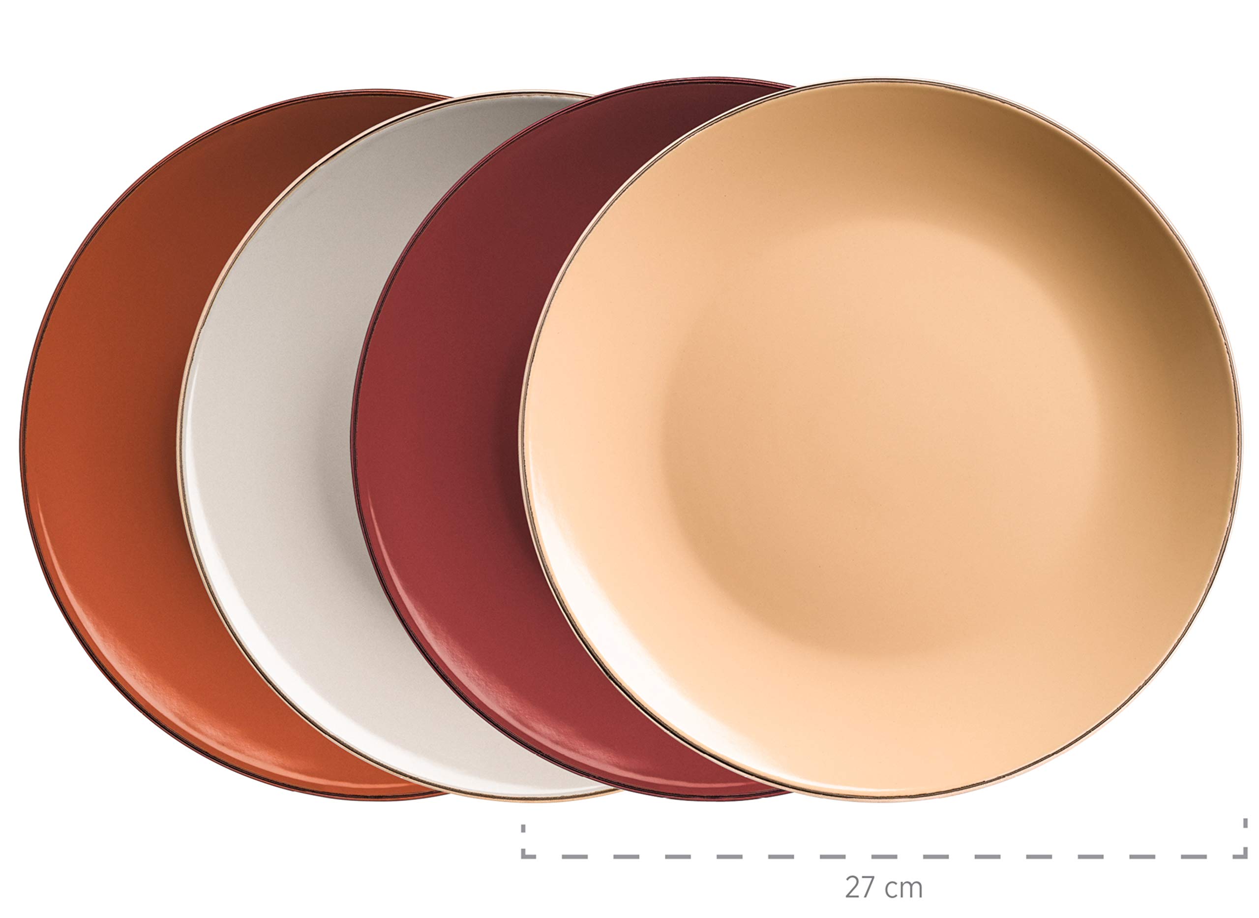 MÄSER Juego combinado, gres, Metallic Rim, rojo, marrón, naranja, beige.
