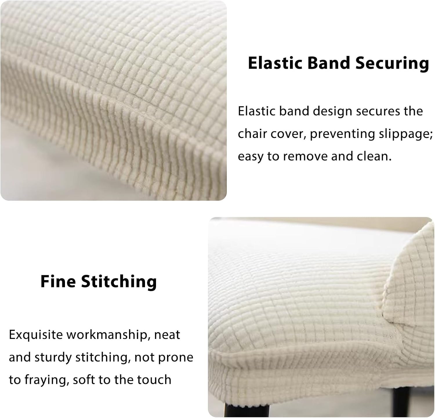 Dining Chairs Covers Set of 2/4/6, Modern Accent Stretch Wingback Side Chair Cover Curved Back Dining Room Chair Slipcovers for Banquet Restaurant Party Home Decor,Khaki,2pcs