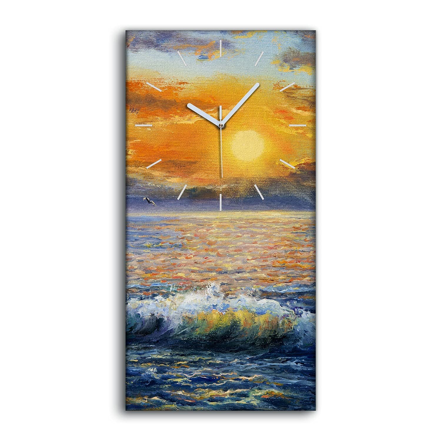 Horloge sur Toile Art Mural Moderne Décoration 30x60cm Grand Format