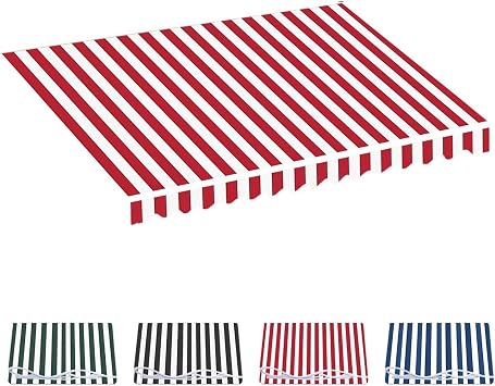 Patio Awning Fabric Replacement, Waterproof Polyester Sun Shade Shelter Canvas, Stripes Canopy Cover for Yard, Deck, BalconyRed,6.5x5ft/200x150cm