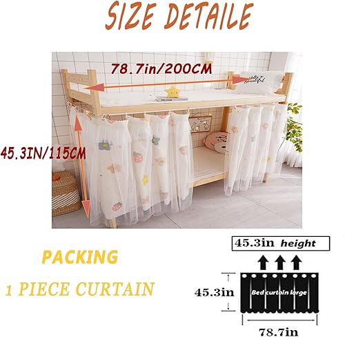 Vista 44 de Dorm Home Bunk Nets Bed Curtains Cloth Bed Canopy Blackout College Students Shading Nets Breathable Single Sleeper