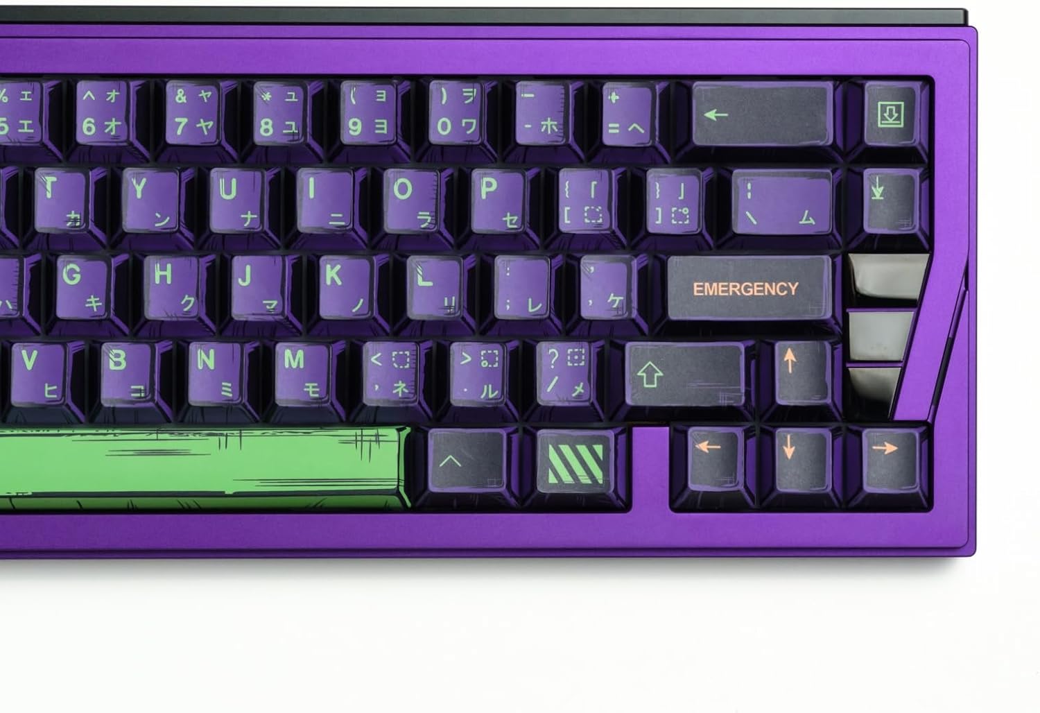 PBT Keycaps Manga Theme 151 Keys Japenese Character Cherry Profile Dye Sub Purple and Green Keycaps for Mechanical Keyboard Key Cap