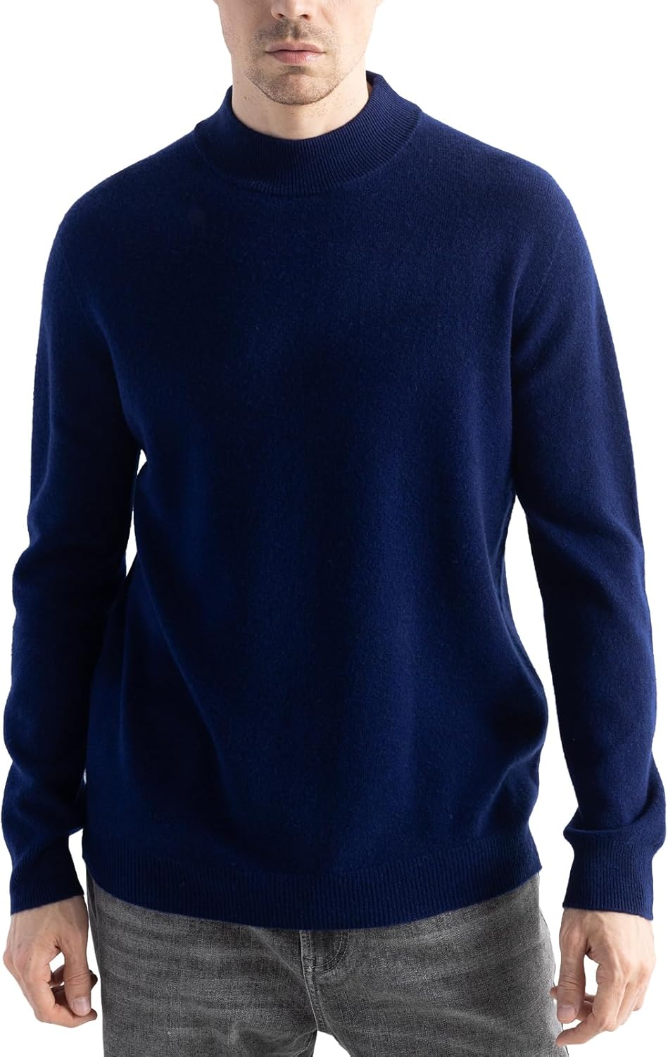 Chanyarn Men's 100% Merino Wool Sweater 2025 Fall Winter First-Line Ready to Wear Mock Neck Long Sleeve Seamless Knit Sweater