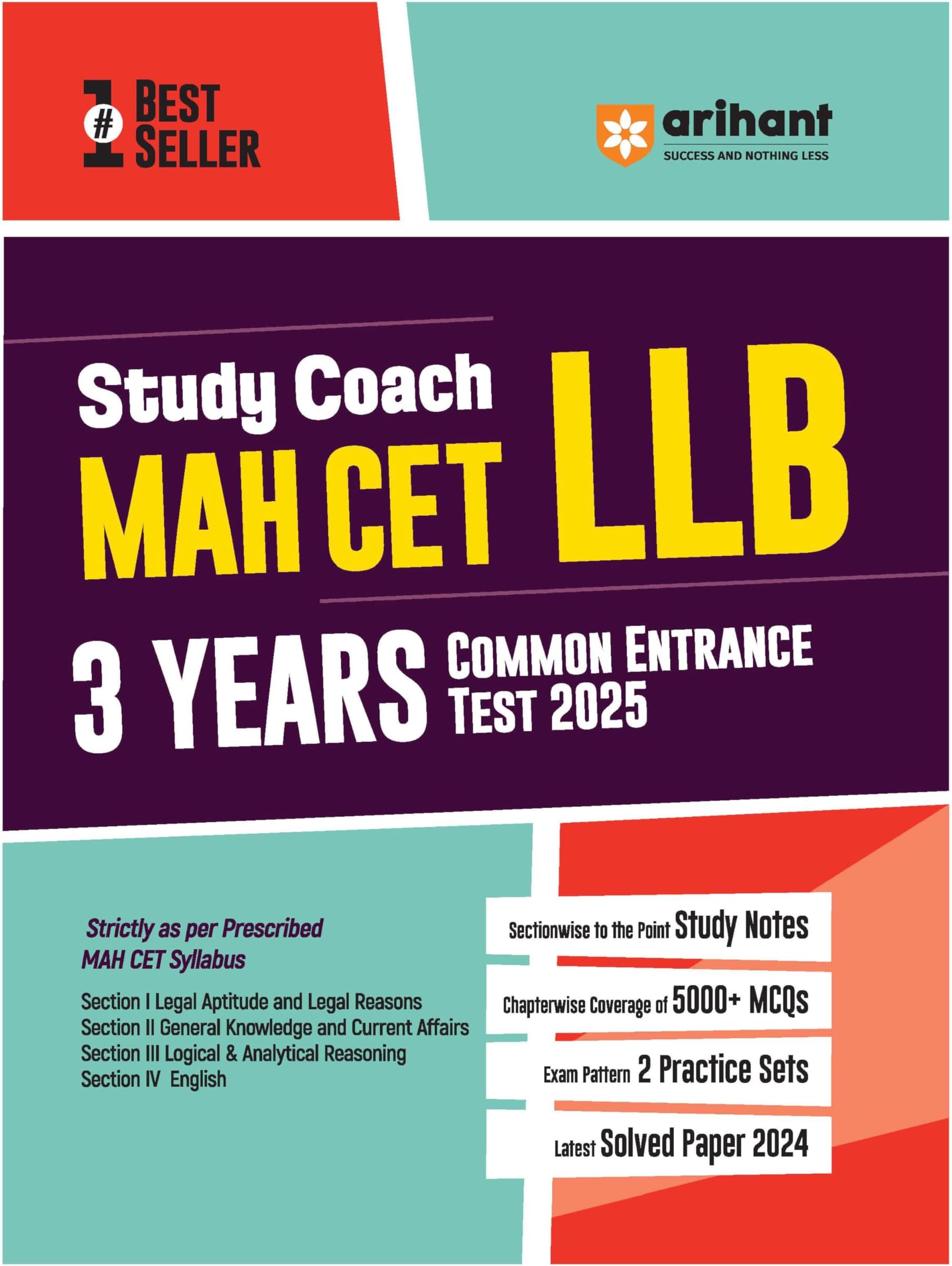 Arihant Study Coach MAH CET LLB 3 YEARS COMMON ENTRANCE TEST 2025
