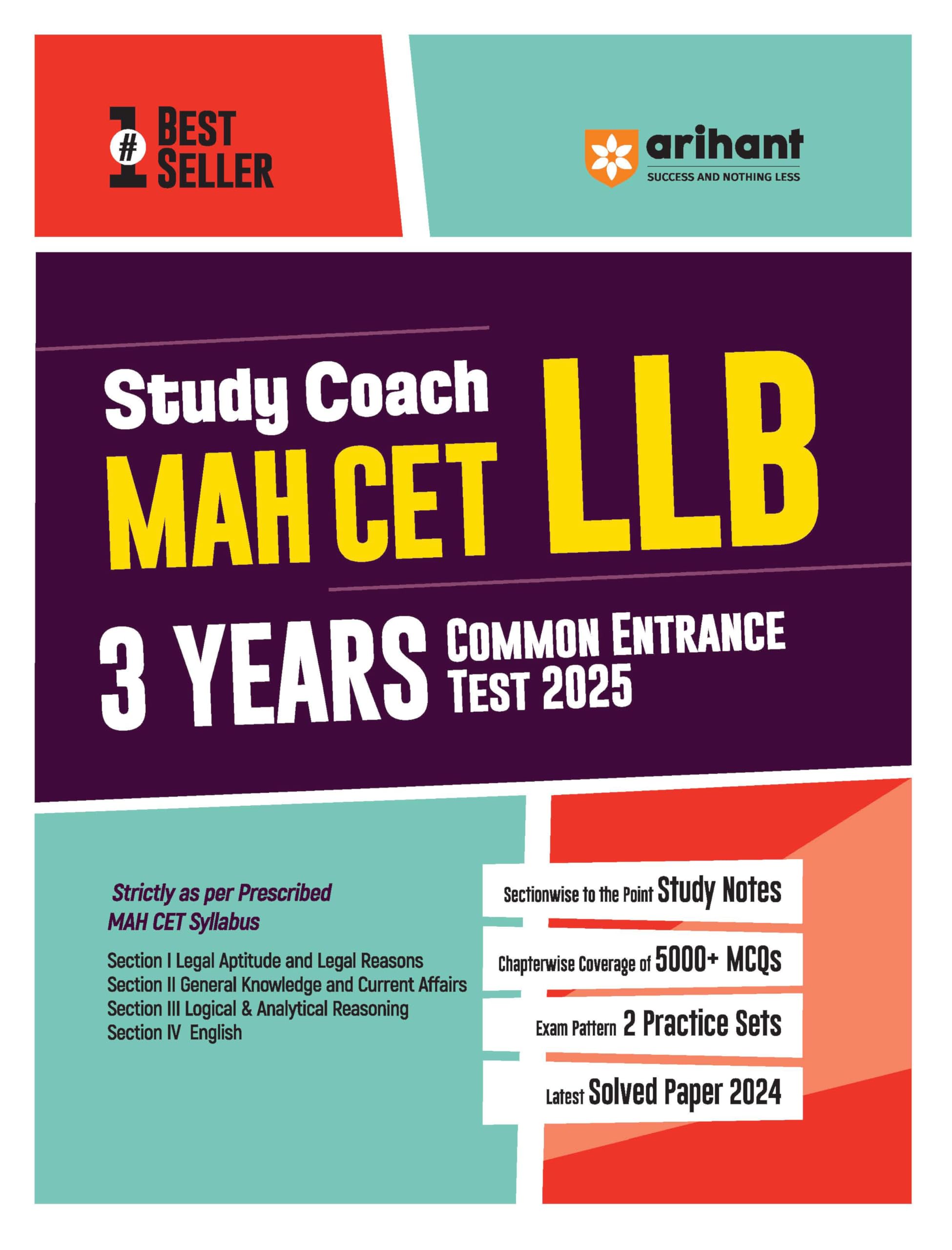 Arihant Study Coach MAH CET LLB 3 YEARS COMMON ENTRANCE TEST 2025 Paperback – 15 April 2024
