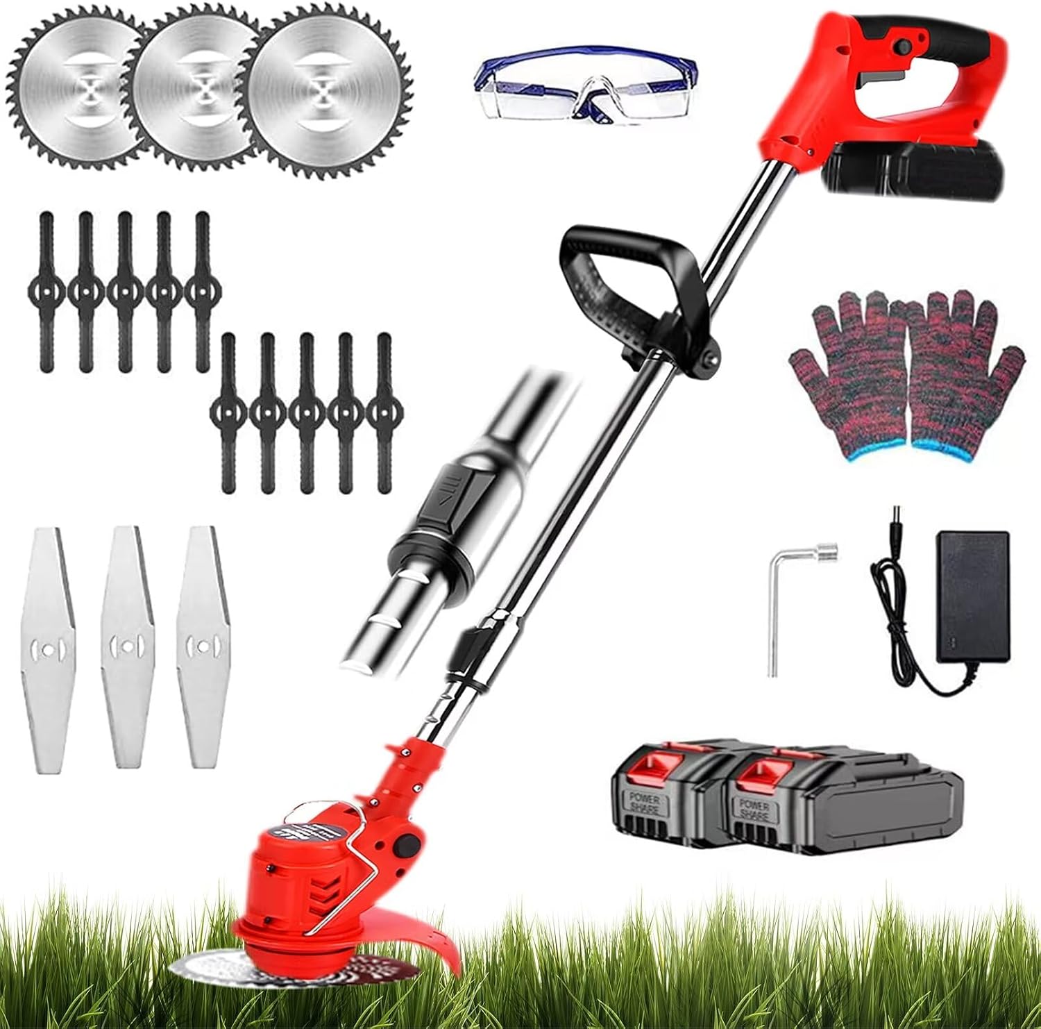 AHWEKR Metal Blade Strimmer Cordless Electric 24V Grass