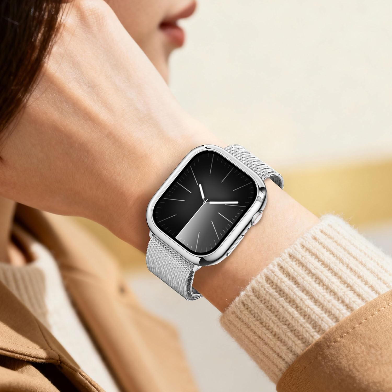 2 Pack [NO Screen Protector] Soft TPU Bumper Case for Apple Watch Series 9/8/7 41mm, Slim Thin Shockproof Cover, Flexible Protective Frame All-Around Edge for iWatch 41mm Accessory, Silver - Image 9