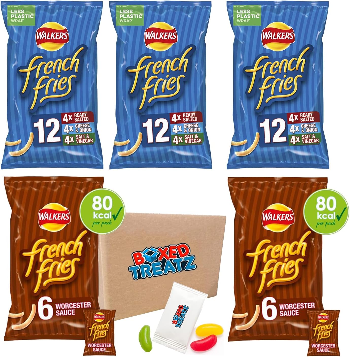 Walkers French Fries Variety Multipack Crisps 48x18g (12 X Ready Salted