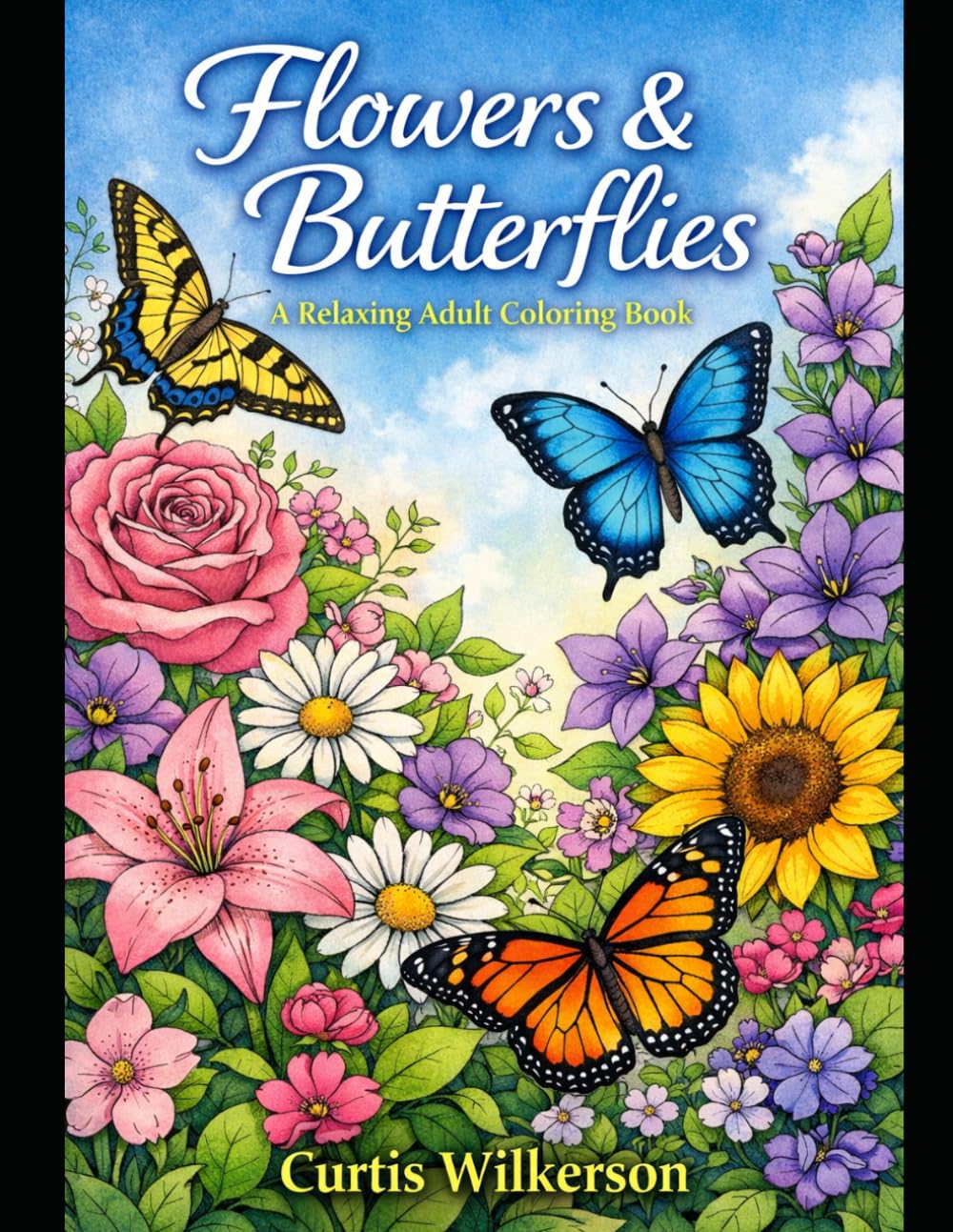 Flowers & Butterflies: A Relaxing Adult Coloring Book