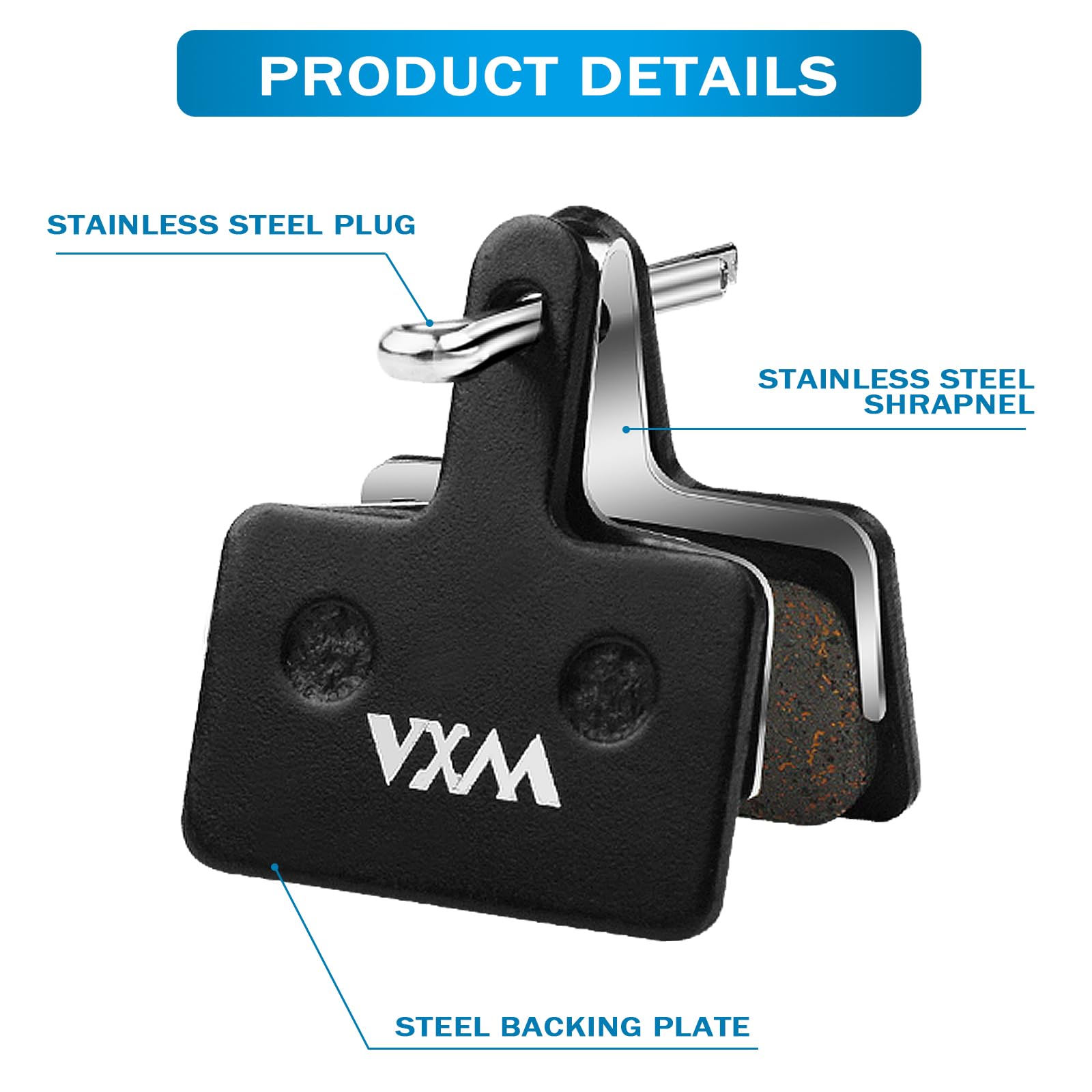 4 Paires - Plaquettes De Frein à Disque Semi-métallique