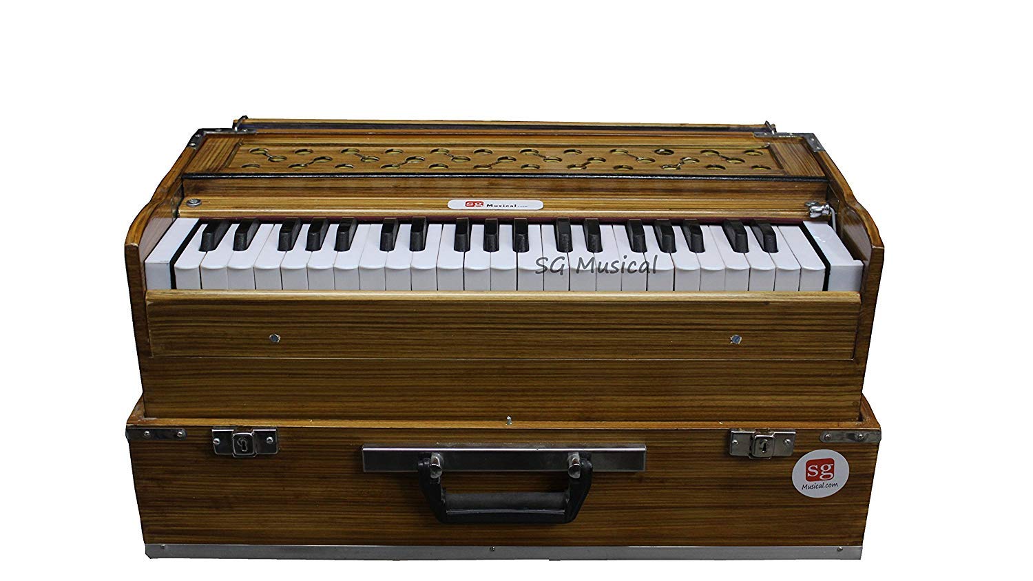 SG Musical 3 1/2 Octave Folding Harmonium Quality Harmonium Made With Dried Indian Wood - Kail & Mirindi (Indian Cedar)