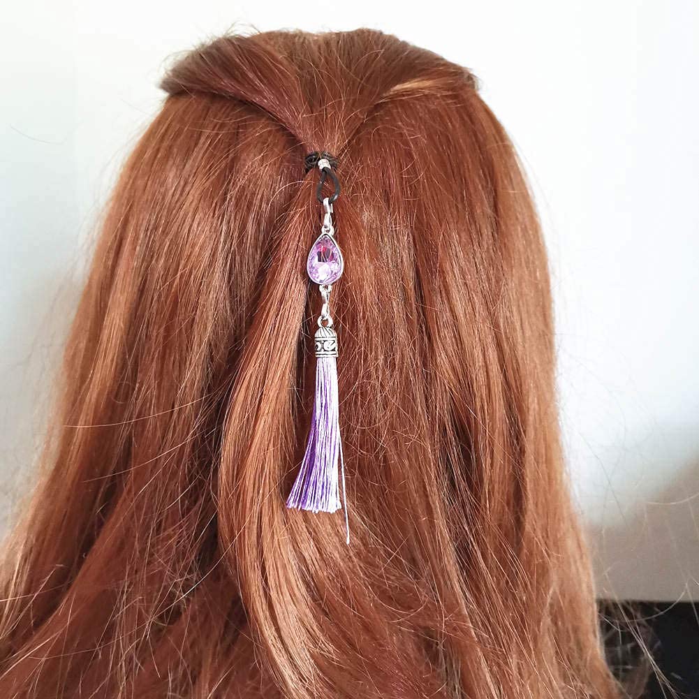 Tassel Nipple Jewelry Noose Non Piercing Teardrop Nipple Rings Body Jewelry Hair Ties Accessories: purple
