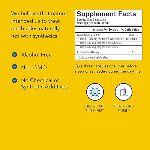 Miniatura 3 de NORTH AMERICAN HERB & SPICE PurelyMin - 90 cápsulas vegi - Complejo de magnesio altamente absorbible + L-teanina - 30 porciones