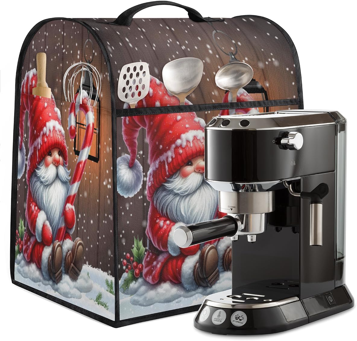 Kitchen Aid Mixer Cover Compatible with 6-8 Quarts Christmas Cute Gnomes Stand Mixer Cover Dust Cover with Zipper Pocket Appliance Accessories Organizer Bag Holiday Decor