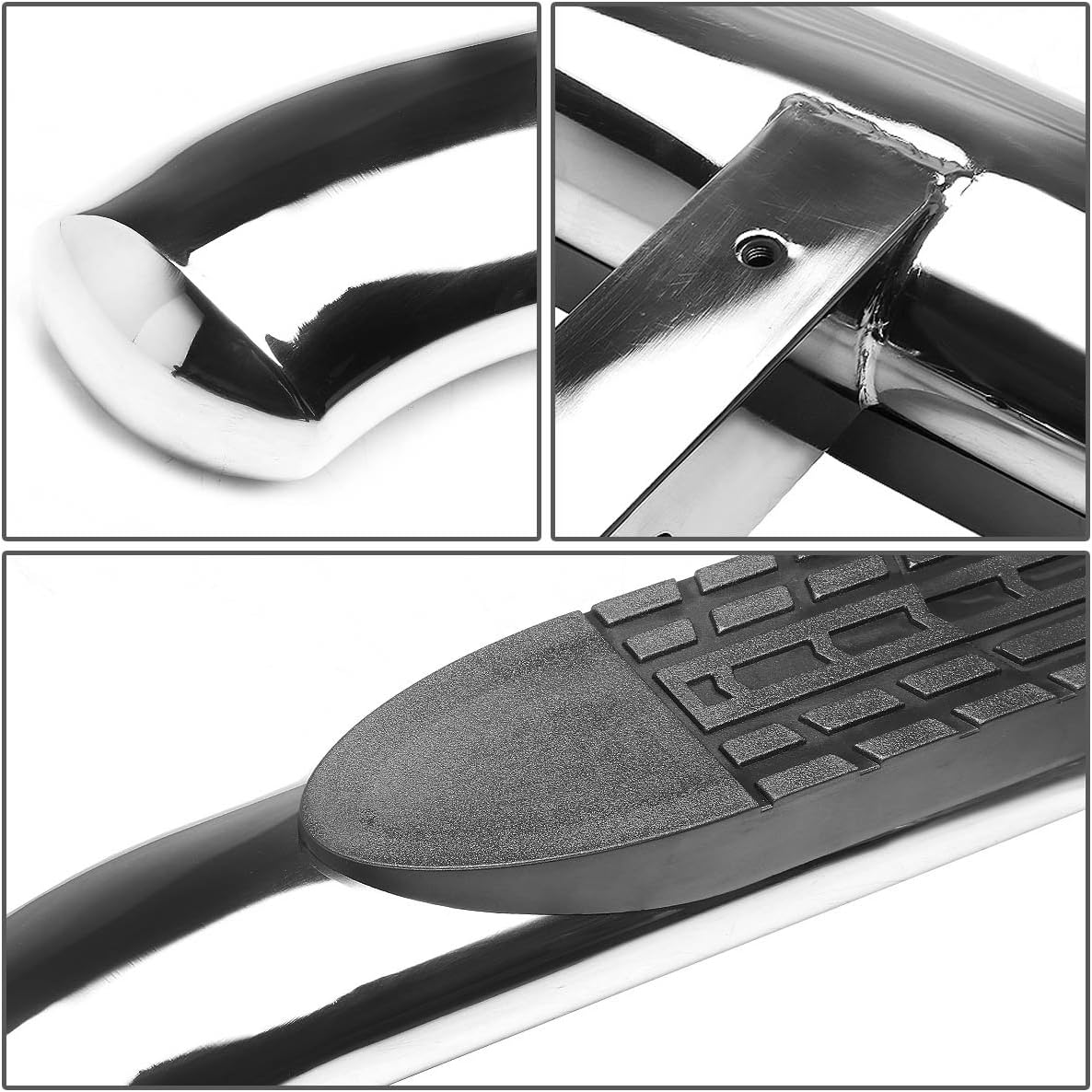 Auto Dynasty Universal 37 Inches x 4 Inches Chrome Oval Tube Tow Hitch Step Bar Board for 2 Inches Receiver Pickup Truck SUV Trailer