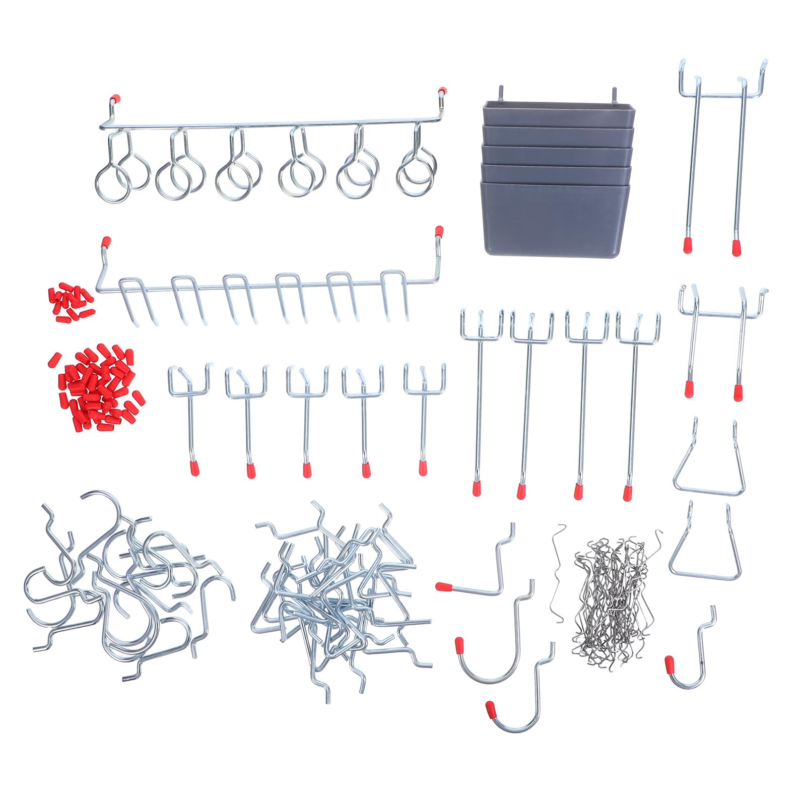 Lurrose 1 Set Pegboard-Haken-Organizer: Robustes Hängeregal aus Metall und Aufbewahrungsbehälter aus Kunststoff – Pegboard-Befestigungs-Organizer für die Garagenwand