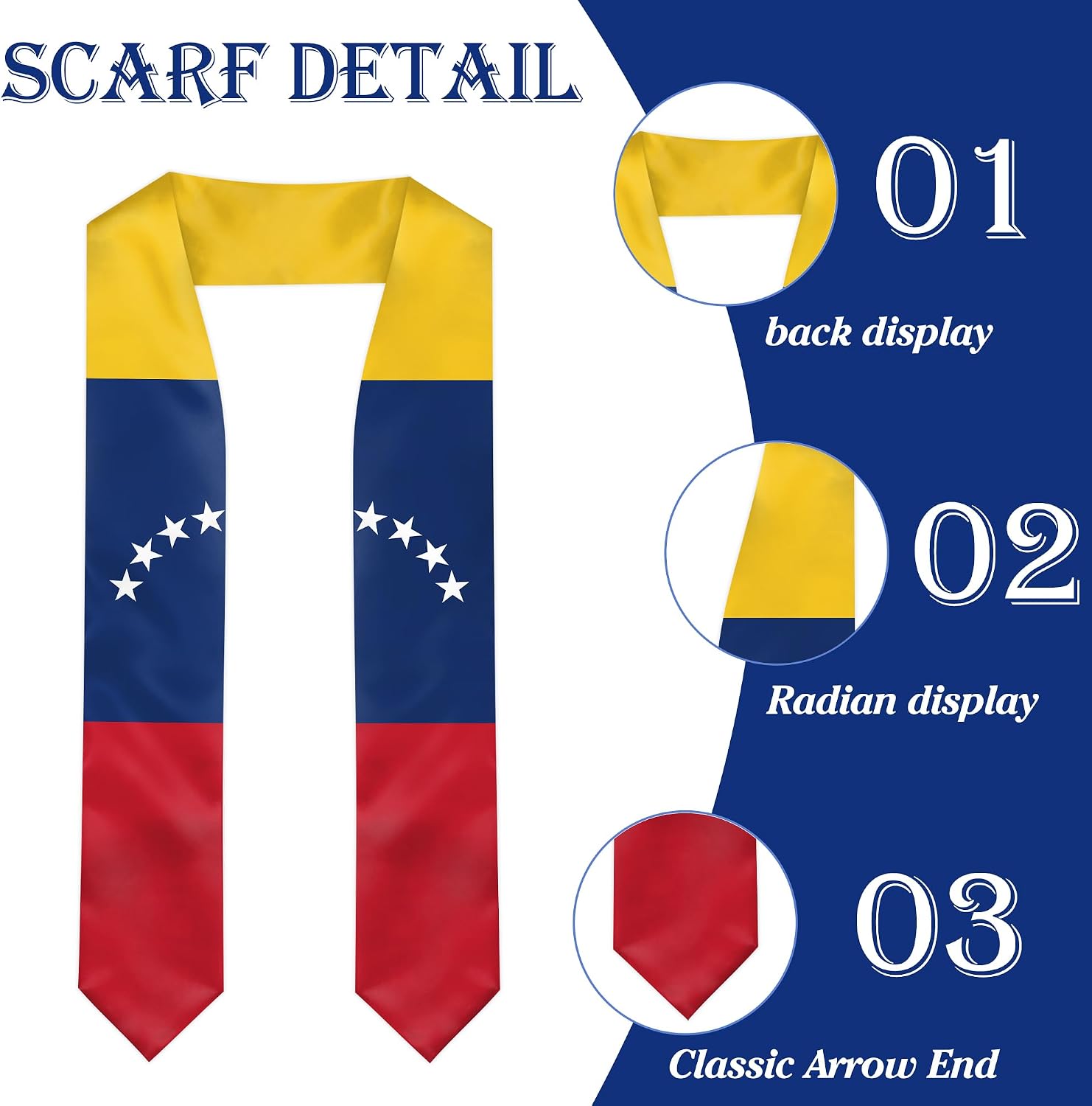 Unisex Flag 72x5 Inch Graduation Sash National Graduation Stole Honor Stole Sash for International Graduation Students