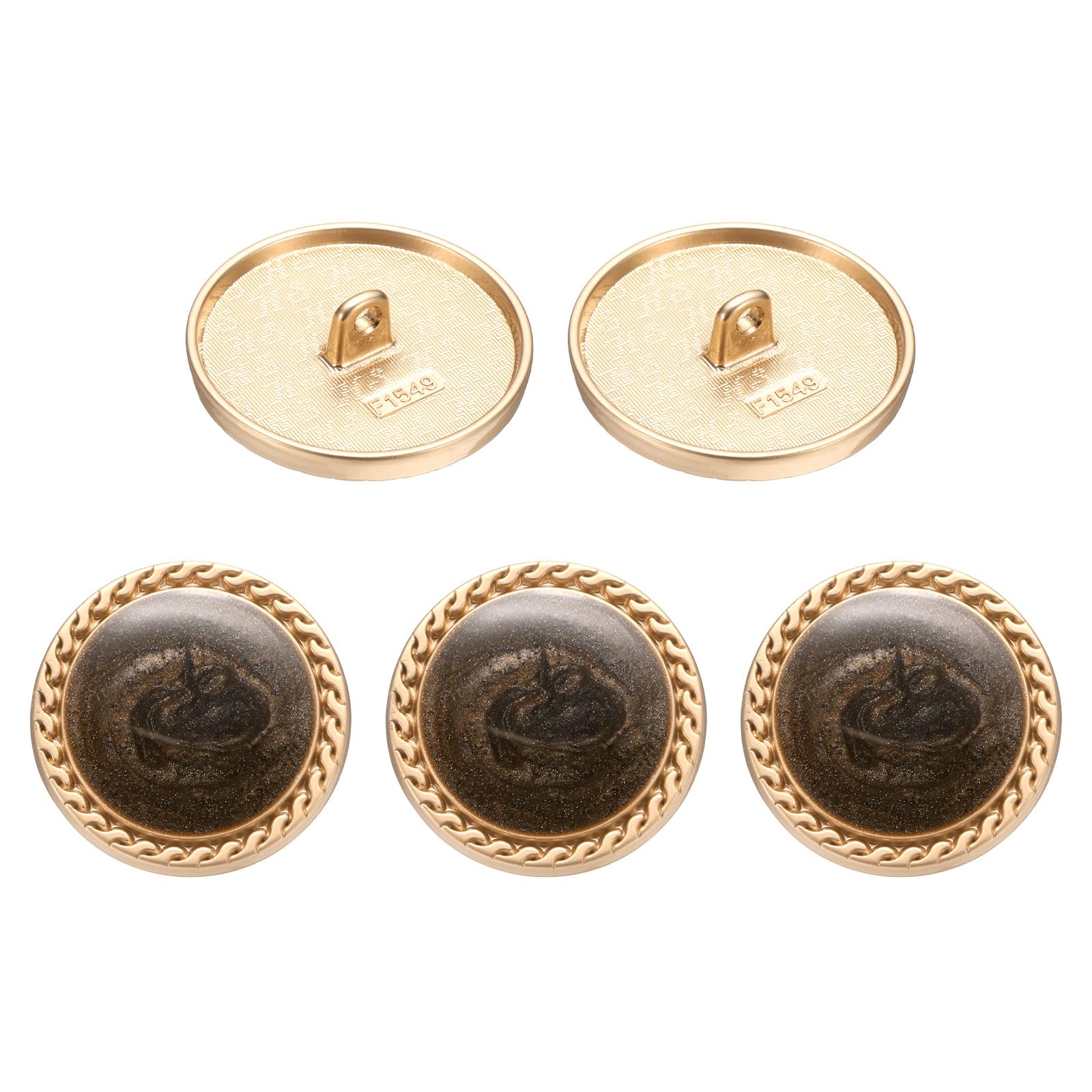 HARFINGTON Vintage Metal Buttons - 5pcs 15mm Alloy Sewing Buttons For Coats & DIY Crafts