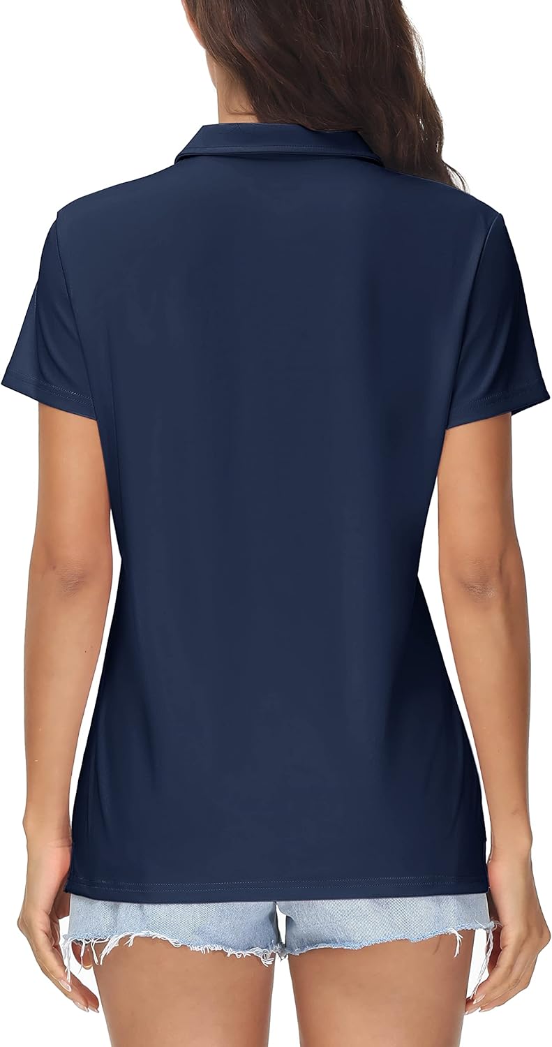 MAGCOMSEN Women's Polos Golf Shirts Short Sleeve UPF 50+ Collared Shirt Quick Dry Tennis Work Athletic Tops - Image 2