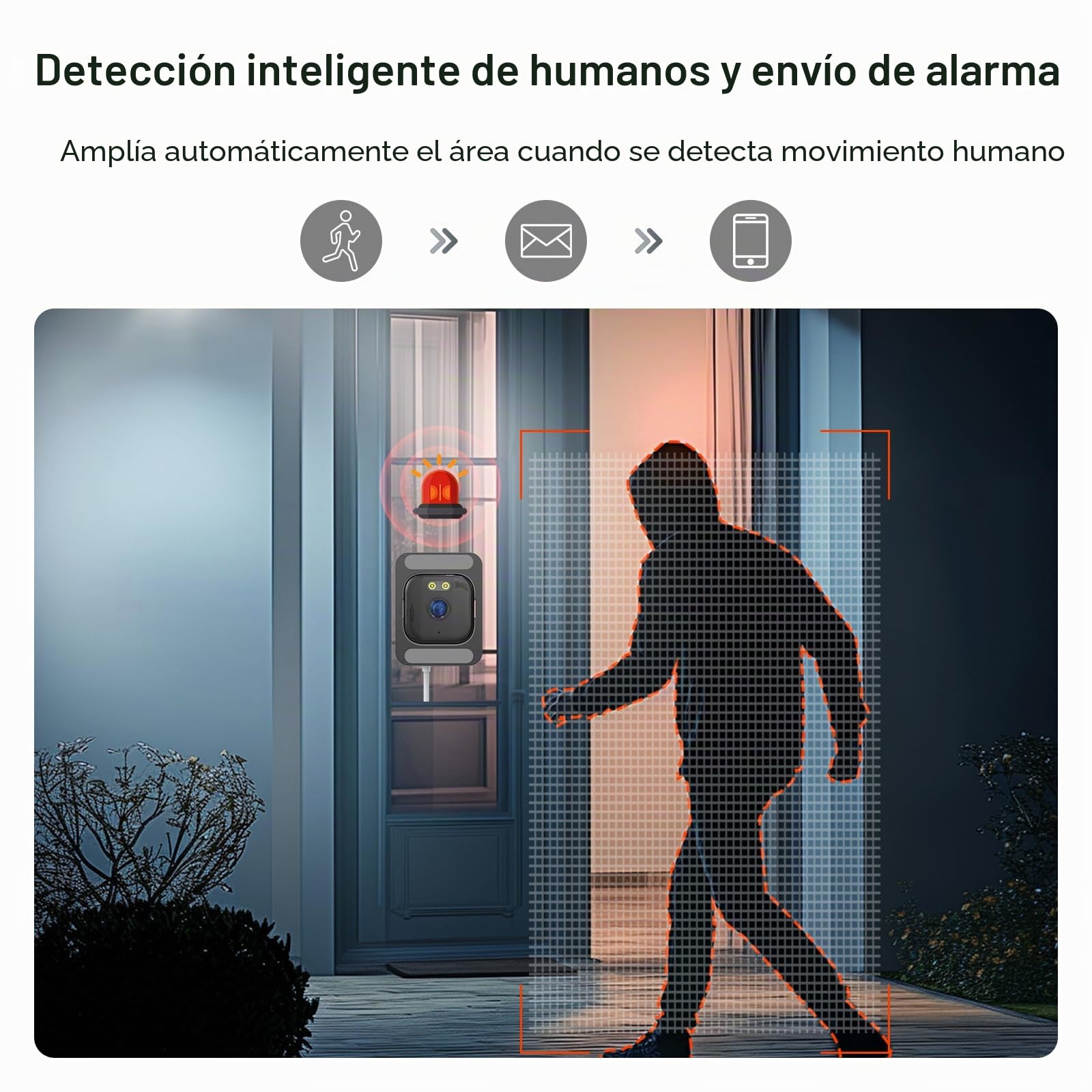 ANYQOO Cámara de Seguridad, cámara Interior de 3 MP 2K, cámara de Ventana WiFi de 2.4 GHz y 5 GHz para el hogar, visión Nocturna a Color, detección de Movimiento, grabación 24/7, fácil de Instalar