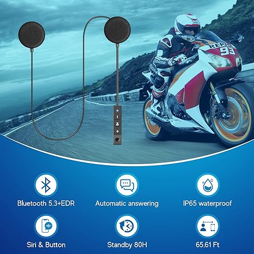 Miniatura 3 de MAXTO Casco de motocicleta Auriculares Bluetooth Manos Libres al aire libre Bluetooth 5.3 EDR Auriculares inalámbricos para motocicleta Anwser