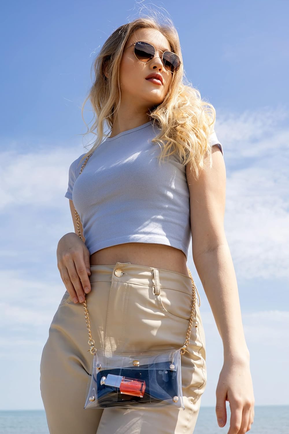 Y&R Direct Cute Clear Bag Purses for Women Stadium Transparent Crossbody Bag with Removable Chain for Sporting Events Concert - Image 5