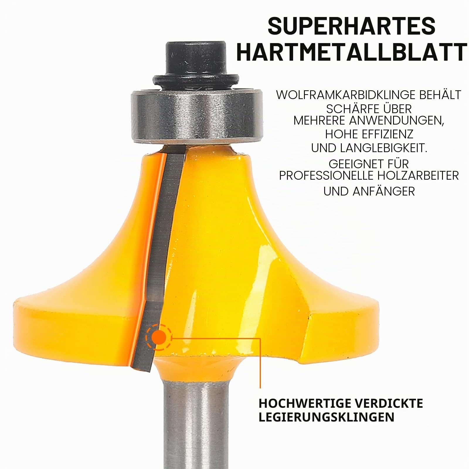 BAIDETS 35tlg. Fräser Set für Holz - Hartmetall Fräsersatz Zubehör Oberfräsen mit 1/4 Schaft (6.35 mm Schaft), für professionelle und Einsteiger-Schreinerarbeiten.