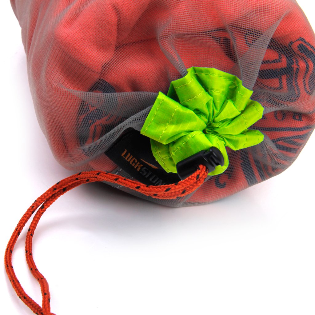 Ultraleichte Mesh Stuff Sack Kordelzug für Outdoor Camping Camping Wandern Himmelblau (S), Orange (M), Gelbgrün (L)