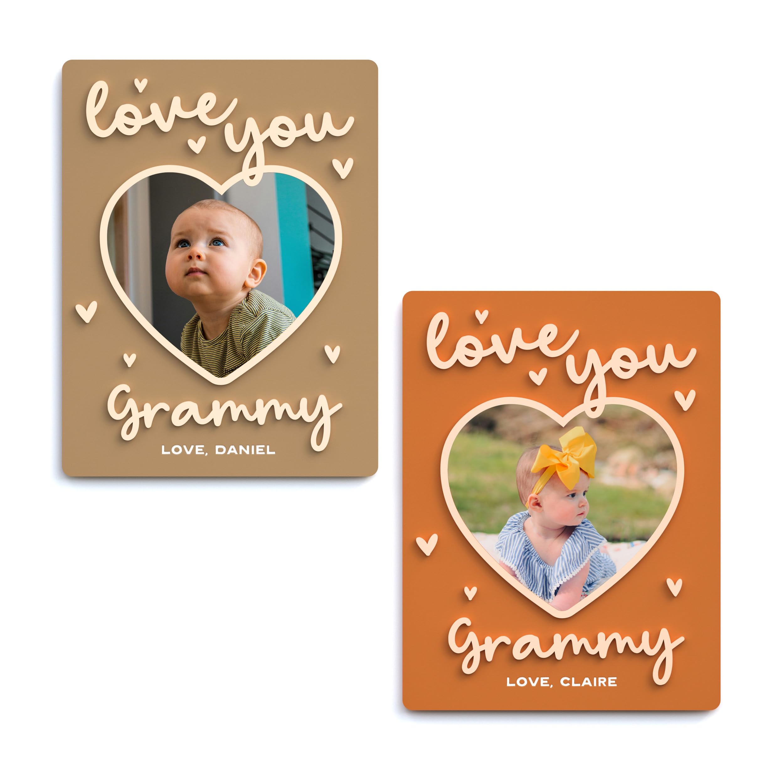 The Cotton & Canvas Co. Personalized Love You Grammy Fridge Photo Magnet Frame, Mother's Day, Custom, Gift for Grandma, Keepsake, Photo Frame, Nana, Grandma, Grammy