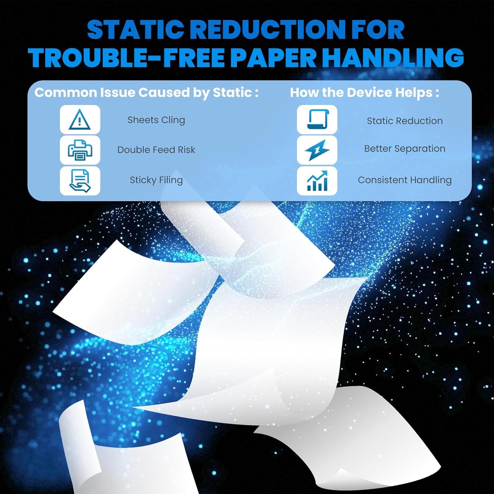 Paper Jogger & Sorter, allineamento ad alta velocità 18000 giri/min, finitura allineamento 3-5s/rimozione statica, per uffici e centri di copia