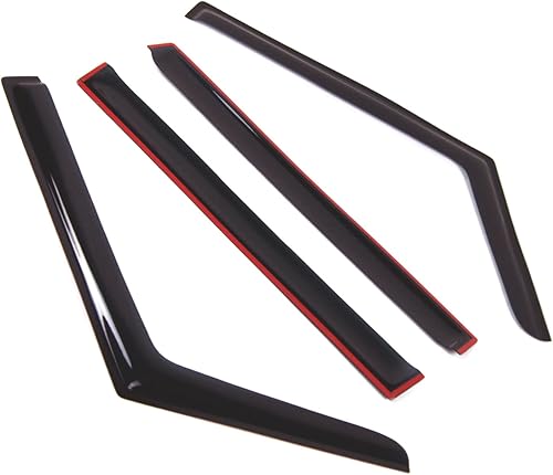 Miniatura 2 de Tuningpros WD2-727 - Deflector de visera de ventana de montaje exterior, protector de lluvia de humo oscuro, juego de 4 piezas compatible con