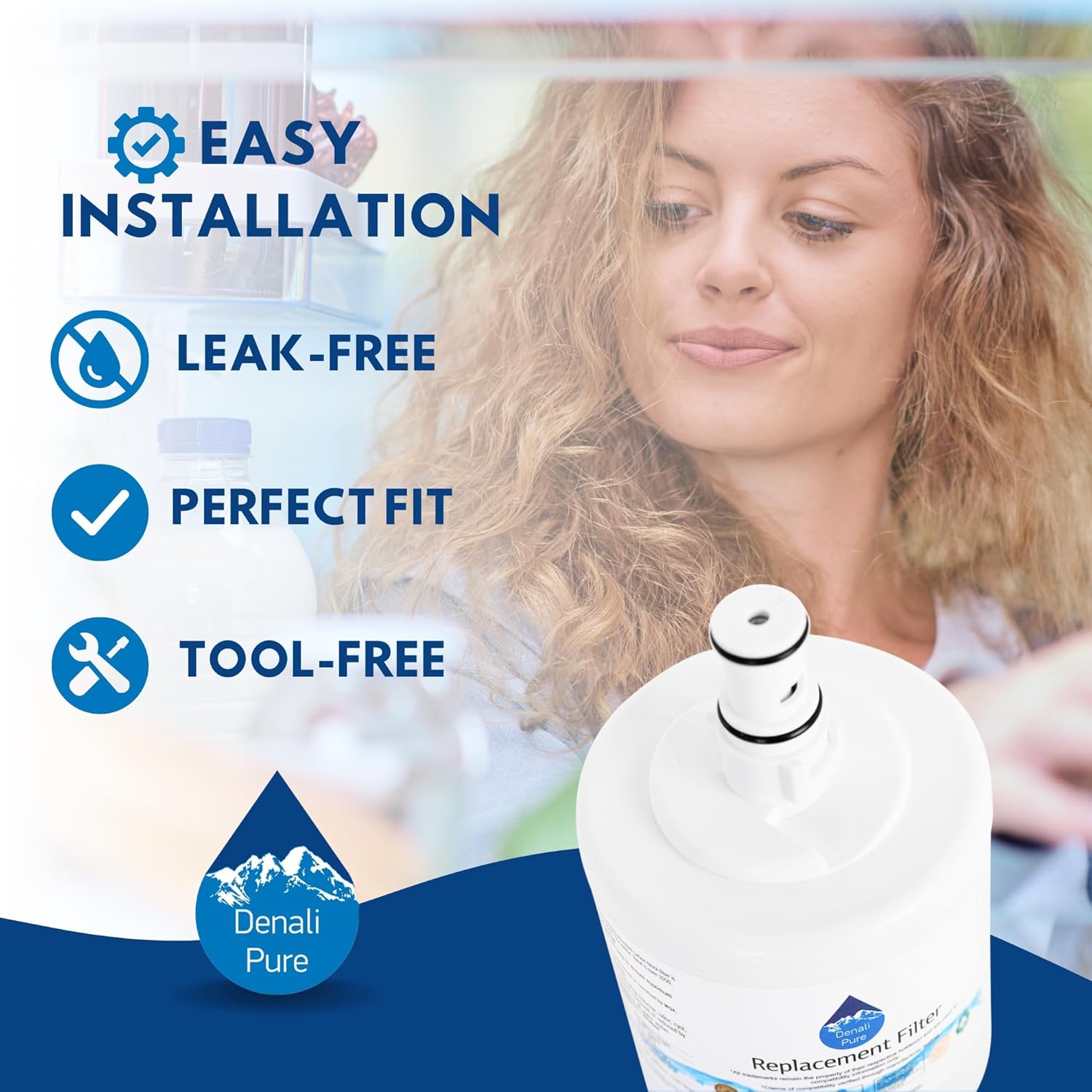 Denali Pure 2-Pack Replacement for Kenmore/Sears 10650522101 Refrigerator Water Filter - Compatible with Kenmore/Sears 46-9002 Fridge Water Filter Cartridge