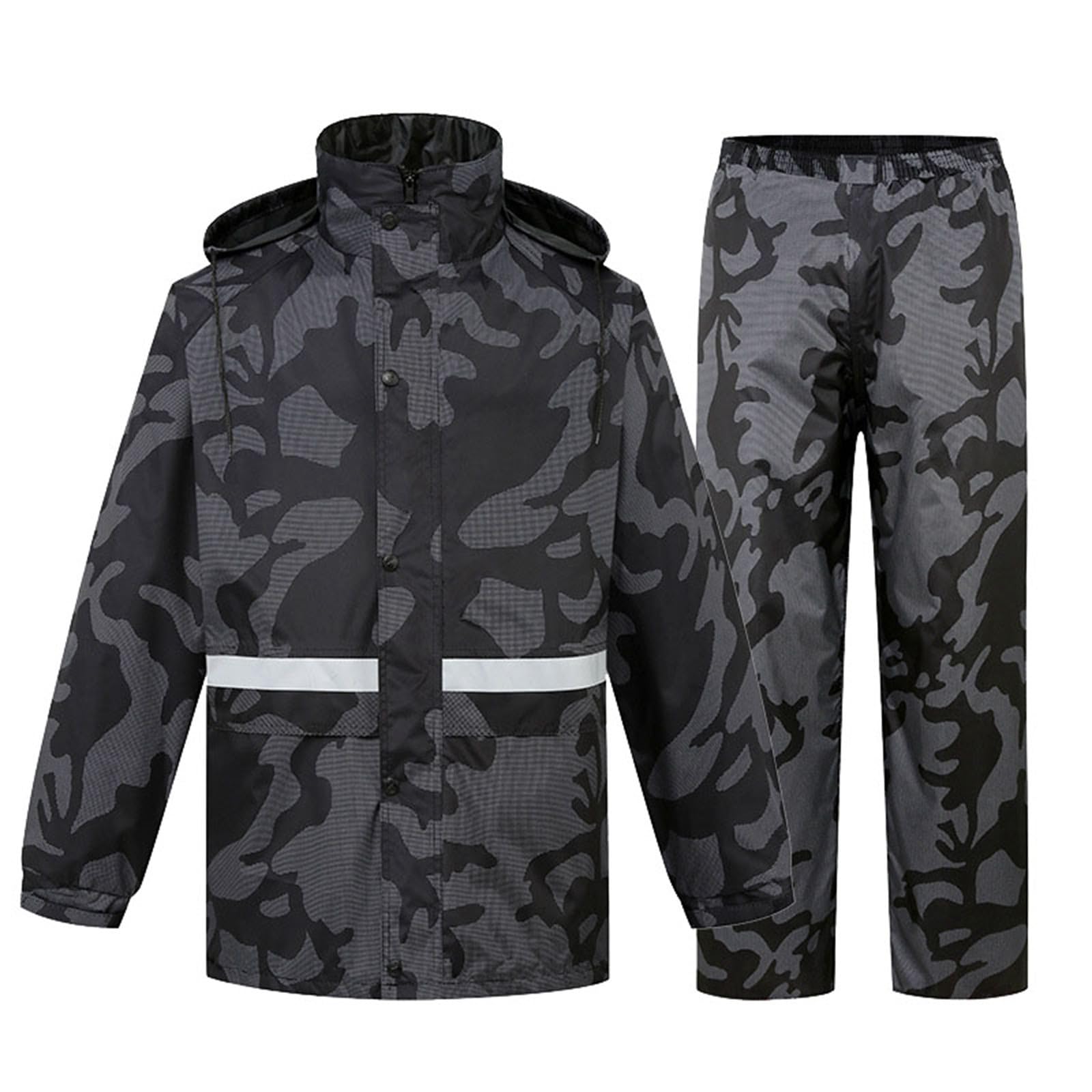 KFGISD, Highly Visible Rain Equipment, Breathable Rainwear, Waterproof Suit, Outdoor Raincoat, Windproof,Raincoats(Camouflage,3XL)
