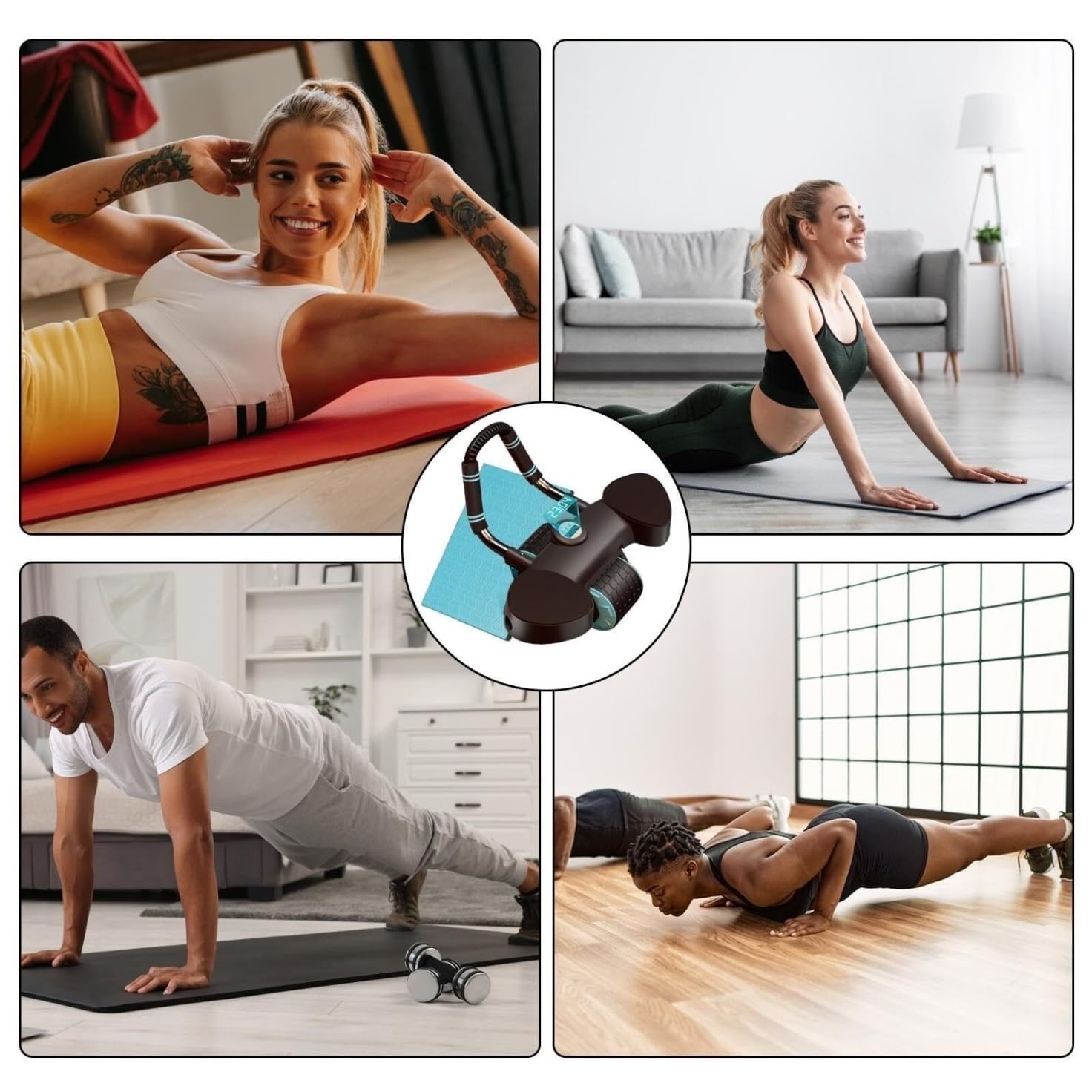 sprzęt fitness, Koło do ćwiczeń mięśni brzucha z automatycznym odrzutem o dużej wytrzymałości Ćwiczenia Sprzęt