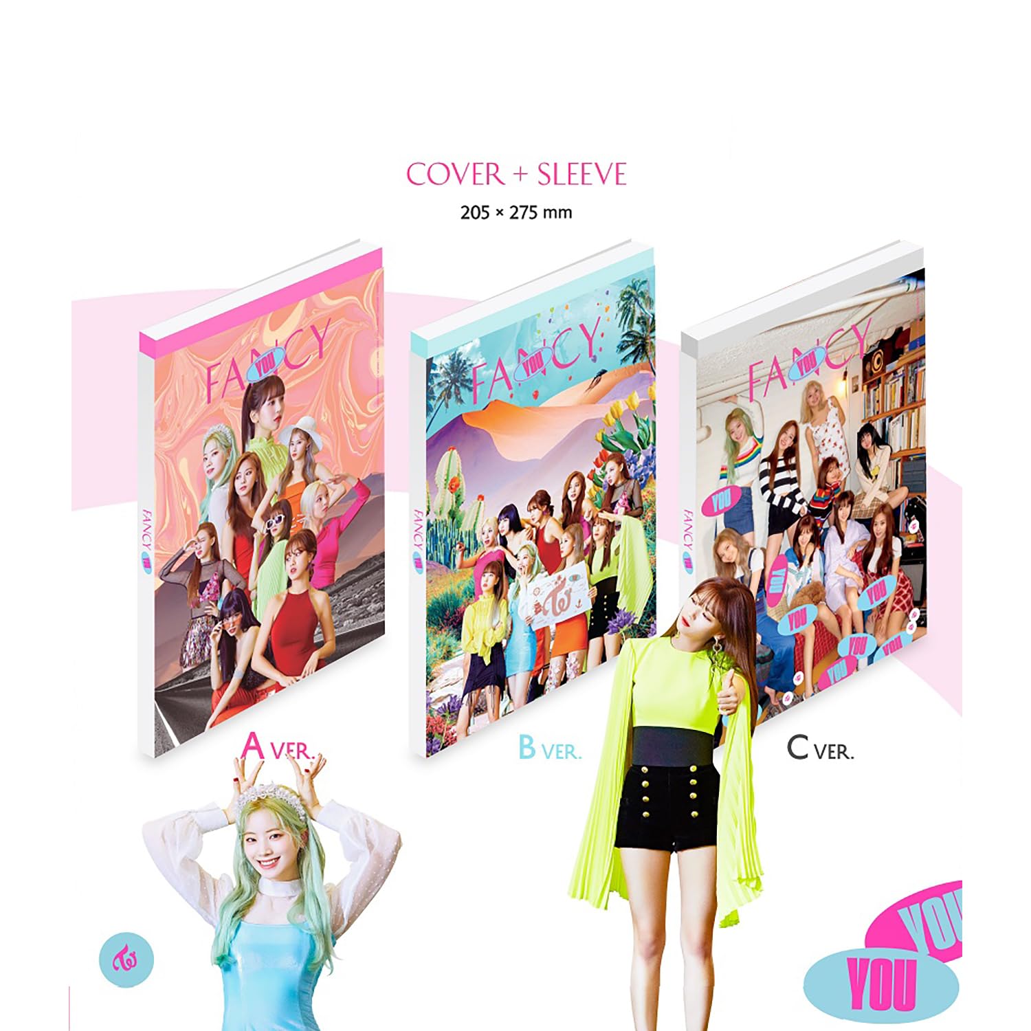 TWICE - 7th Mini Album [FANCY YOU] (C ver.) CD + Photobook + Lenticular Card + Photocards + Sticker + 2 Pin Button Badges