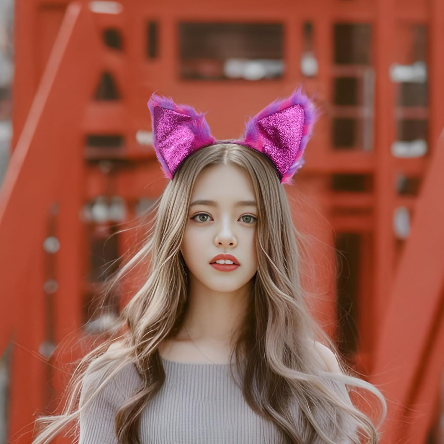 Faux Fur Cat Wolf Fox Costume Accessories Ear Headband Gloves Wolf Fox Tail Set for Adults Halloween Xmas Cosplay Costume Accessory - Image 5