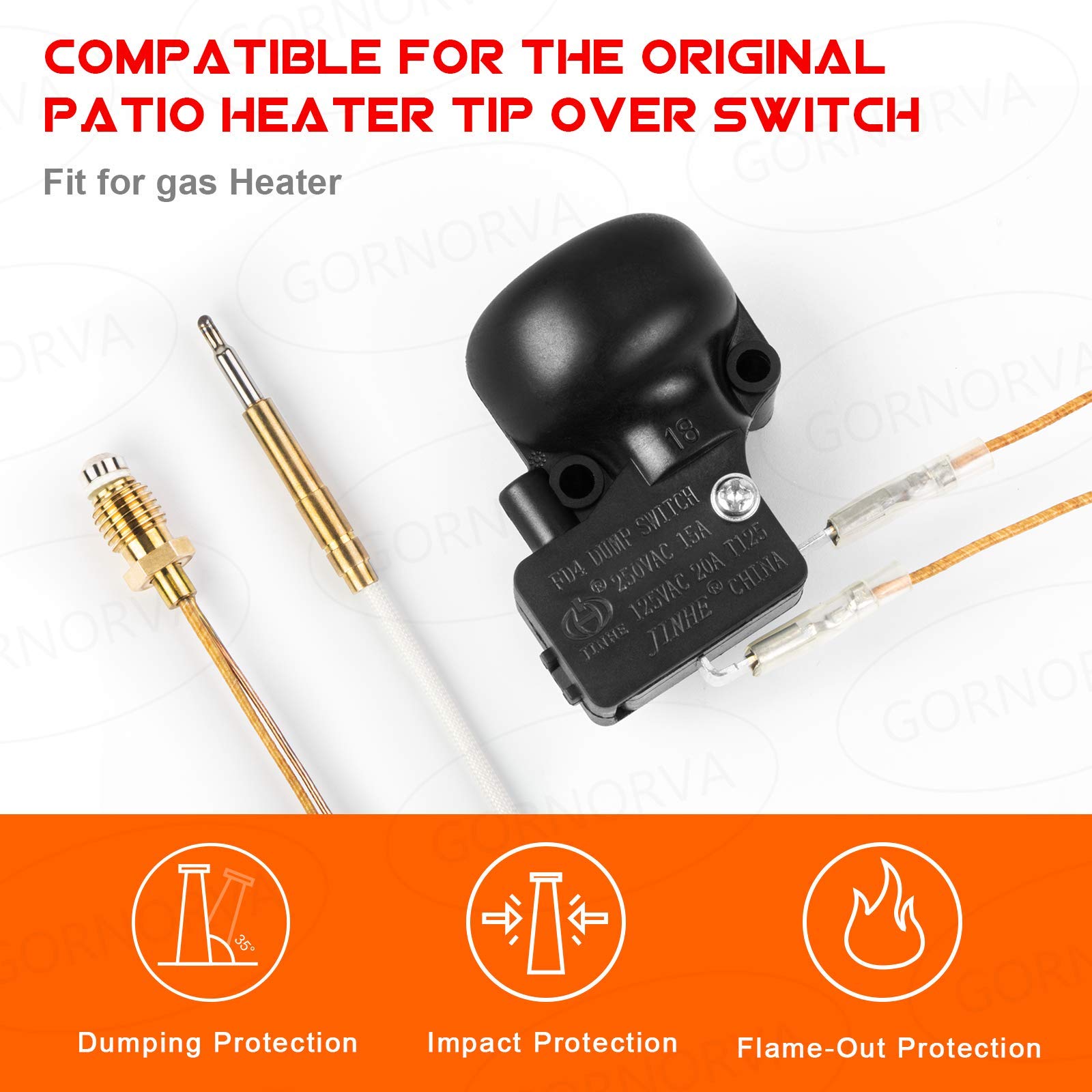 GORNORVA Patio Gas Heater Repair Replacement Parts for Room Heaters Garden  Outdoor Heaters with Thermocoupleu0026Pour Switch Controls : Amazon.ca: Patio,  Lawn u0026 Garden