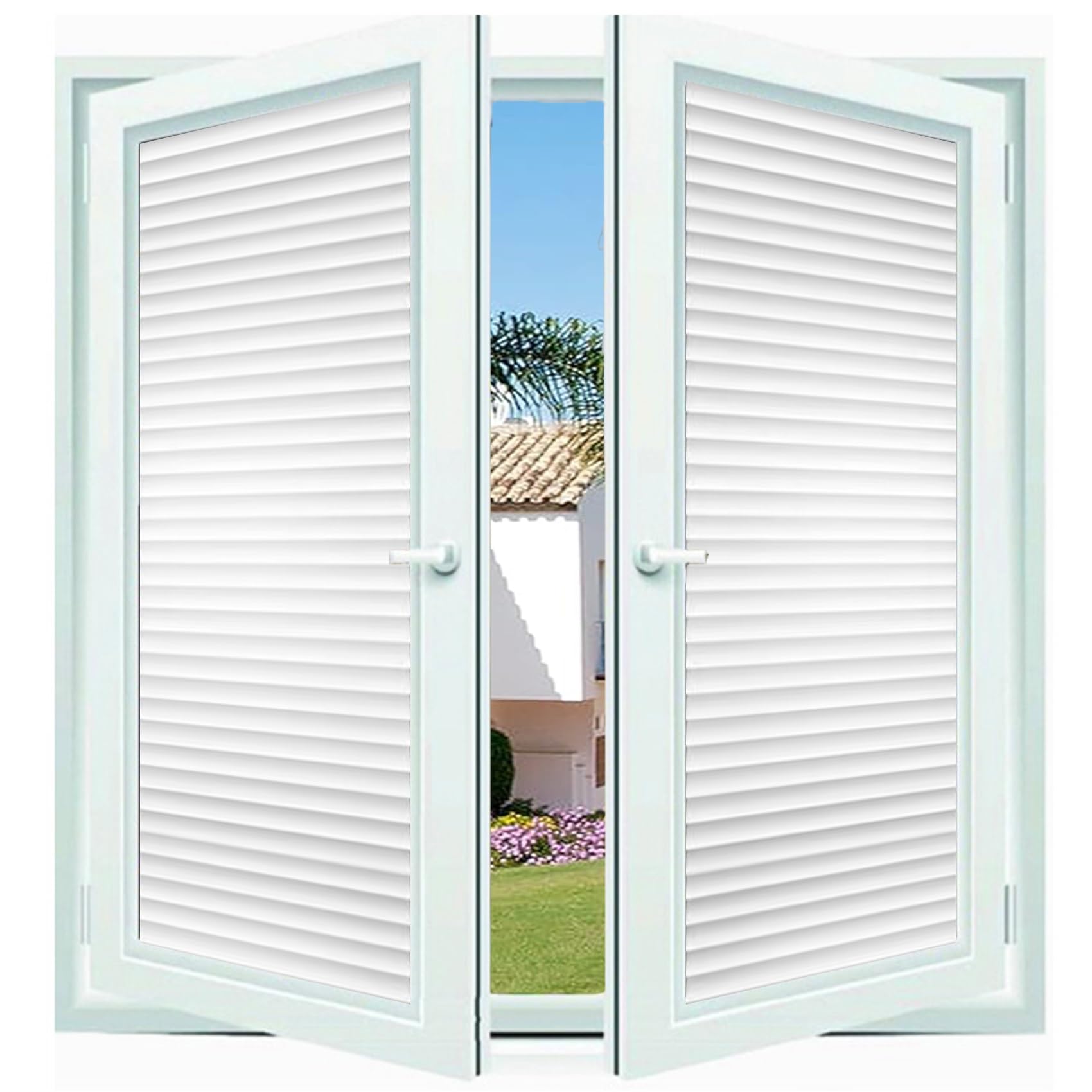 Pellicola per Vetri Finestre Privacy 35 x 130 cm, Senza Colla, Aderenza Statica, Facile Applicazione, Privacy Finestre, Senza Colla Tenda Pellicola Isolante, per Casa Cucina, feritoie