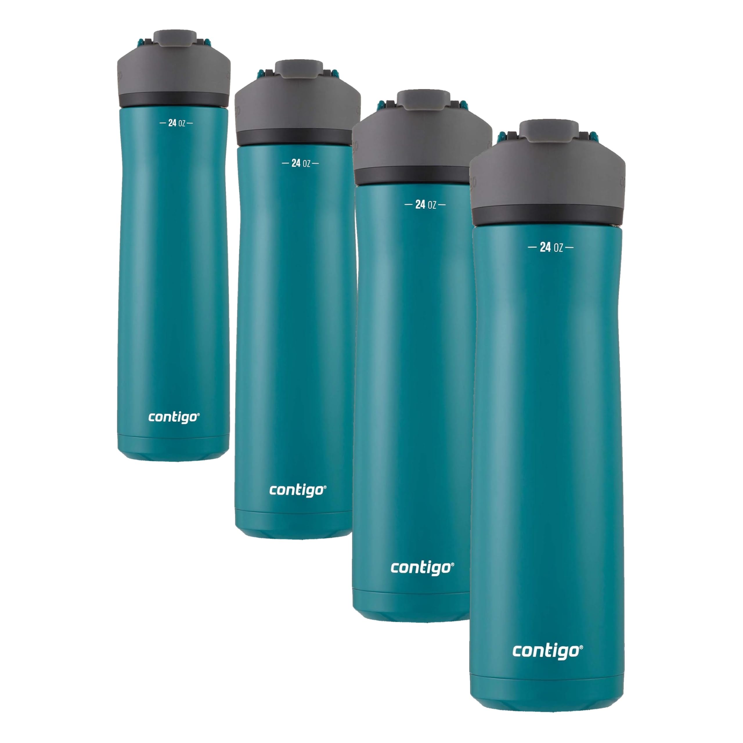 Contigo Cortland Chill 2.0 24oz. Stainless Steel Water Bottle with AUTOSEAL Lid (Pack of 4)