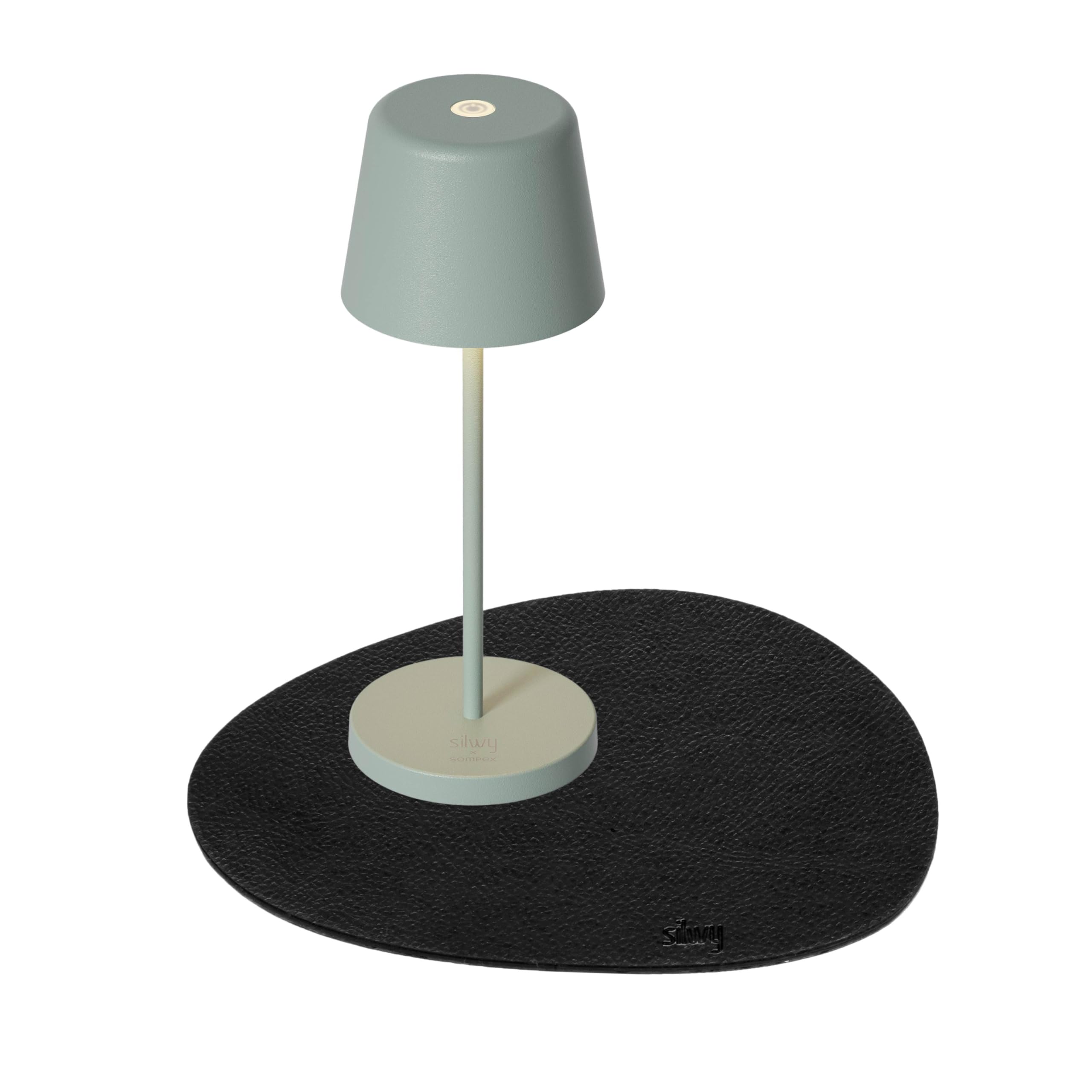 Silwy Olive Green Silwy® X Sompex Magnetic Light With Metallic Nano Gel Placemat And Usb-C Charging Cable - Infinitely Dimmable Table Lamp - Perfect For Camping And Outdoor Activities
