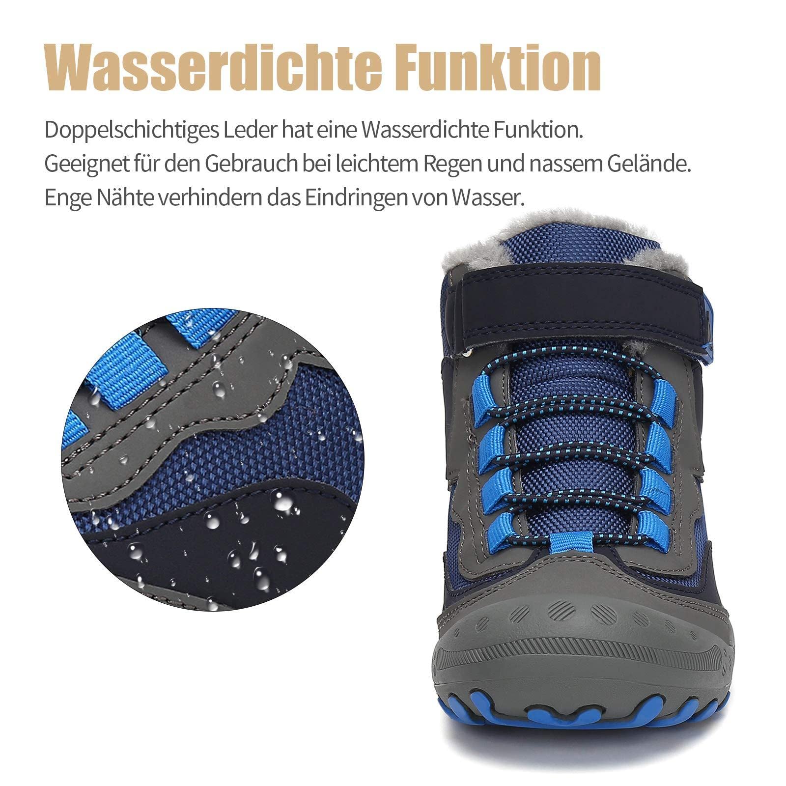 Mishansha Bottes Neige Enfants Antidérapantes Chaudes Bottines Hiver Garçon Fille, GR.24-38